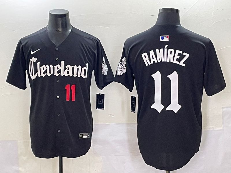 Men 2025 Cleveland Indians #11 Ramirez Black Five generations Joint Name Nike MLB Jersey style 2->cleveland indians->MLB Jersey